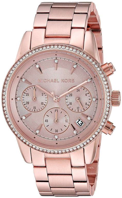 montre michael kors femme marron|michael kors diamond watch women's.